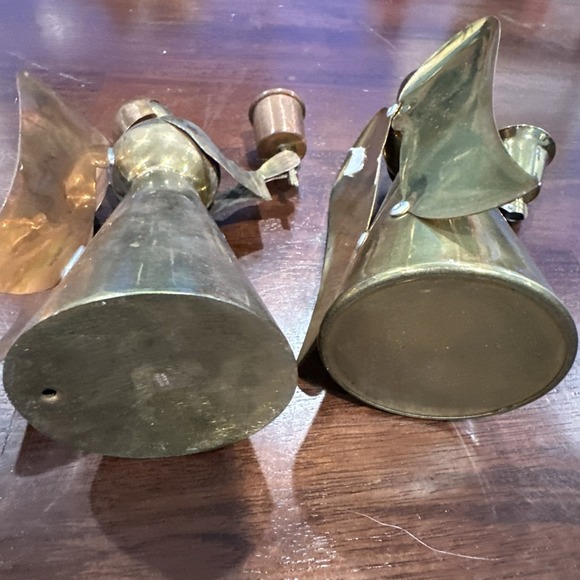 Winged Angel Candlesticks Taper Candle Holders Brass & Copper Set of 2 -6" & 7" - Picture 9 of 9